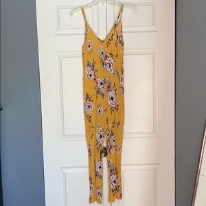 Yellow floral jumpsuit